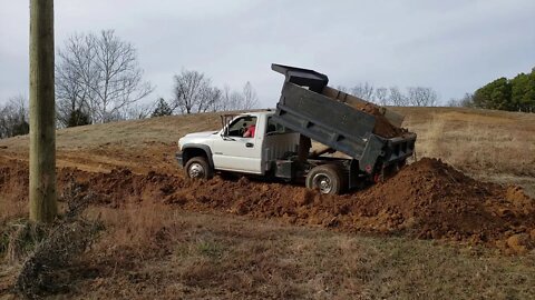 Dump truck Christmas action! DAY 2 of road building Illinois land