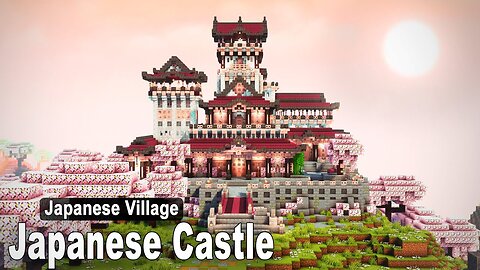 Minecraft: How to build a Japanese Cherry Blossom Castle | Tutorial Part 3