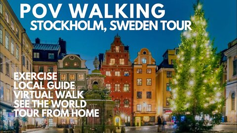POV WALKING STOCKHOLM, SWEDEN VIRTUAL TOUR, TREADMILL, EXERCISE, CROSS TRAINER, WALKING TOUR - UHD