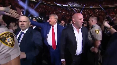 PRESIDENT TRUMP ARRIVES AT T-MOBILE ARENA FOR UFC 290