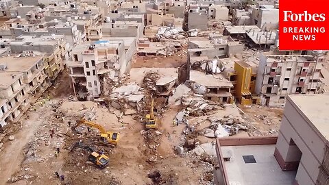 AERIAL FOOTAGE- Derna, Libya, Is Left Devastated By Deadly Flooding That Has Killed Thousands