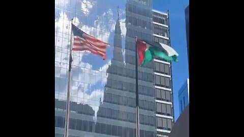 Pro Hamas Protesters Raise The Palestine Flag Over Chicago's Daley Plaza