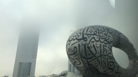 Foggy Dubai Metro Ride Burj Khalifa and Dubai Future in Sheikh Zayed Road