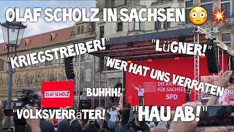 "LÜGNER! Buh! HAU AB! KRIEGSTREIBER!“💥Olaf Scholz😳in Sachsen bei Wahlkampfauftakt SPD Dresden🗣
