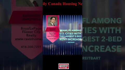 Miami, FL Among U.S. Cities with The Largest 2-Bed Rent Increase || Canada Housing News ||