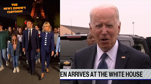 Biden: "I tried to talk to [Macron] last night.. but he was at the Eiffel Tower having a good time."