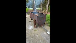 Fire pit DIY. Old oil tank.