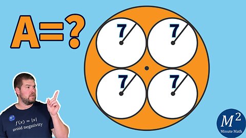 4 Small Circles, 1 Large Circle. What is the area of the Large Circle? | Minute Math #geometry