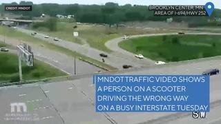 Minnesota: Person on scooter drives on wrong side of interstate, attempts to flee law enforcement