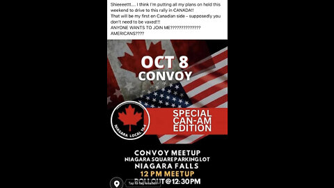 Canadian convoy with Americans in Niagara Falls