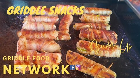 Griddle Snacks | Bacon Mozzarella Sticks & Bacon Wrapped Pickles | Blackstone Griddle Recipes
