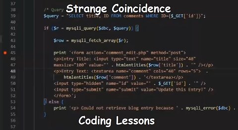 Strange Coincidence - Coding Lessons