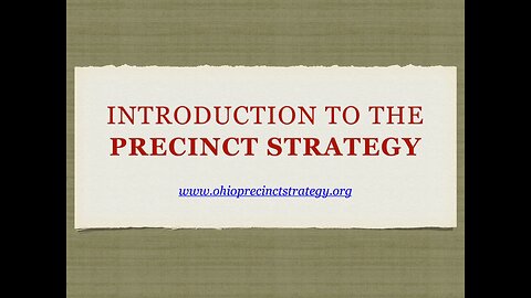 Introduction to the Precinct Strategy (1080)