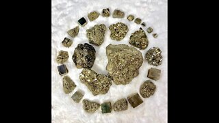 Pyrite Crystals with Here Comes the Sun by the Beatles