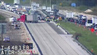 EB I-4 lanes reopen after jackknifed semi caused a shutdown in Polk County for several hours