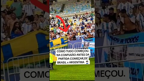 Ponto inicial da confusão no Maracanã durante o jogo Brasil x Argentina. #FutebolCaótico