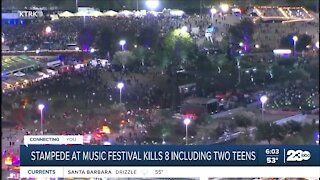 Stampede at music festival fills 8 including two teens