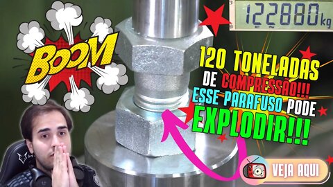 SERÁ que o PARAFUSO EXPLODE??? PRENSA HIDRÁULICA ESMAGANDO COISAS! [REACT] | Veja Aqui