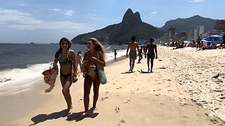 🇧🇷 Nice day at Ipanema beach Rio de janeiro Brazil beach walk 1080P