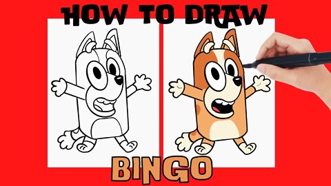 How I Draw BINGO from BLUEY! Looks Cute and Scared