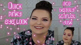 QUICK PINKY EYE LOOK - ACE BEAUTE' - SCARLET DUSK PALETTE l Sherri Ward