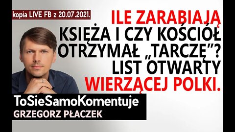 Ile zarabiają księża i czy kościół otrzymał "tarczę"? List otwarty wierzącej Polki do Biskupa.