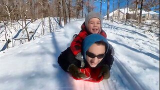 The greatest sledding neighborhood ever!