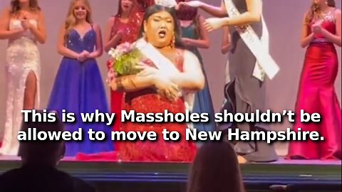 Fat Ugly Asian Tranny Has “Won” a Local Miss America Pageant Here in New Hampshire 🤮🤮🤮
