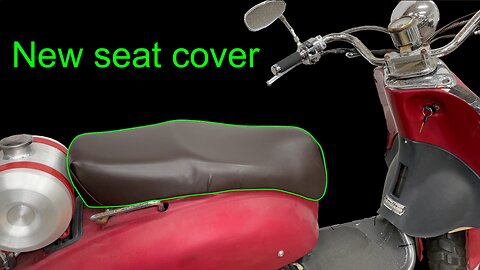 Fixing the seat cover fabric on a Chinese scooter