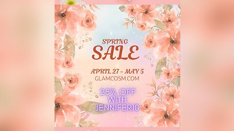 Save 25% on EVERYTHING with JENNIFER10 at the Glamcosm Spring Sale on www.glamcosm.com 🌷🌻🌼