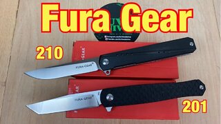 Fura Gear 201 & 210 budget flipper knives/ includes disassembly/ D2 & AUS8 blades at great prices !