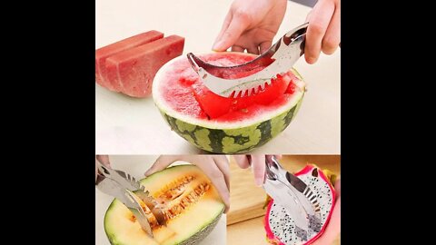 watermelon slicing knife | Stainless steel watermelon slicer | kitchen gadgets everyone needs