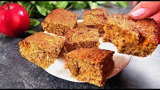 The best diet cake with oats, apple and pumpkin! You will want to make it every day!