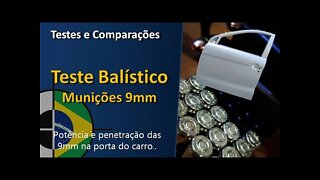 Teste Balístico - Munições 9mm (Recarregada / NTA / Bonded HEX / Black Mamba / Sellior&Bellot)