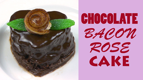 Valentine's chocolate cake recipe with bacon!