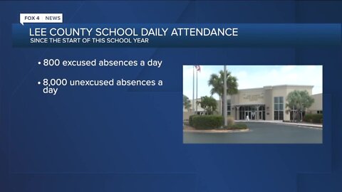 Lee County School District reporting 8,000 unexcused absences a day