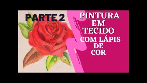 Pintura em tecido com lápis de cor Folhas e Gotas