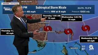 Subtropical Storm Nicole, 4 p.m. advisory for Nov. 7, 2022