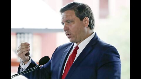 Florida Gov. Ron DeSantis and Attorney General Ashley Moody speak in Port Canaveral