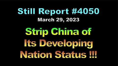 Strip China of its Developing Nation Status, 4050