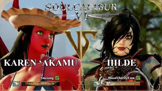 Karen ‘Akamu (Âmesang) VS Hilde (BloodThirstyEmu) (SoulCalibur™ VI: Online)