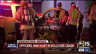 Phoenix police investigating after two officers hurt in rollover wreck