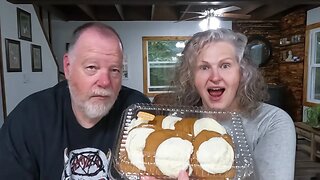 Grocery Store "Fresh" Baked Pumpkin Cookies With Cream Cheese Frosting.