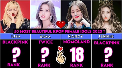 50 Most Beautiful Kpop Female Idols 2023 |Blackpink |Jisoo| lisa |Jennie | Tzuyu | Rose | Nancy |bts