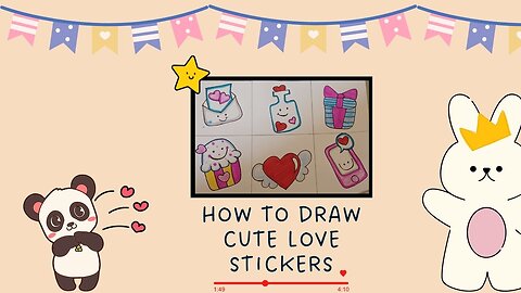 Cute Love Sticker Drawing | Cute Love Sticker | Love Sticker Drawing | Valentine Sticker Drawing