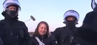 Jan. 2023: Luetzenrath, Germany - Police officers staged arrest of Greta Thunberg