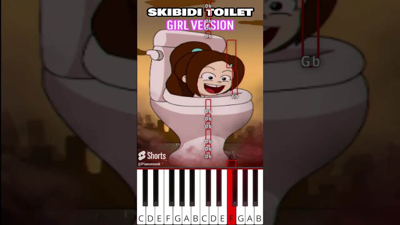 👧🚽Skibidi Toilet Girl (@jellypuffmusic) - Octave Piano Tutorial