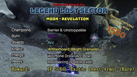 Destiny 2 Legend Lost Sector: Moon - K1 Revelation on my Titan 1-10-23