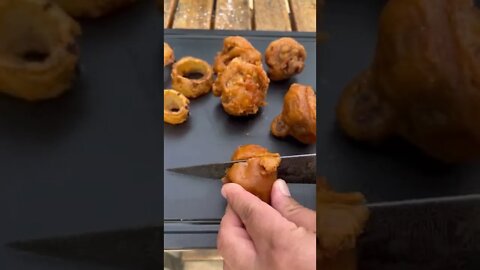 Deep fried mushrooms and onion rings.