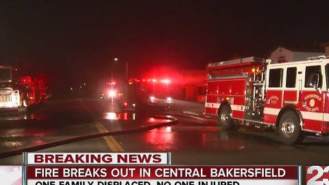Fire crews battle fire in central Bakersfield